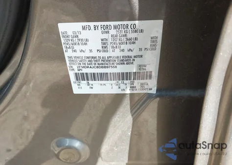 2013 Ford Edge Sel from USA, damaged, VIN 2FMDK4JC8DBB97558
